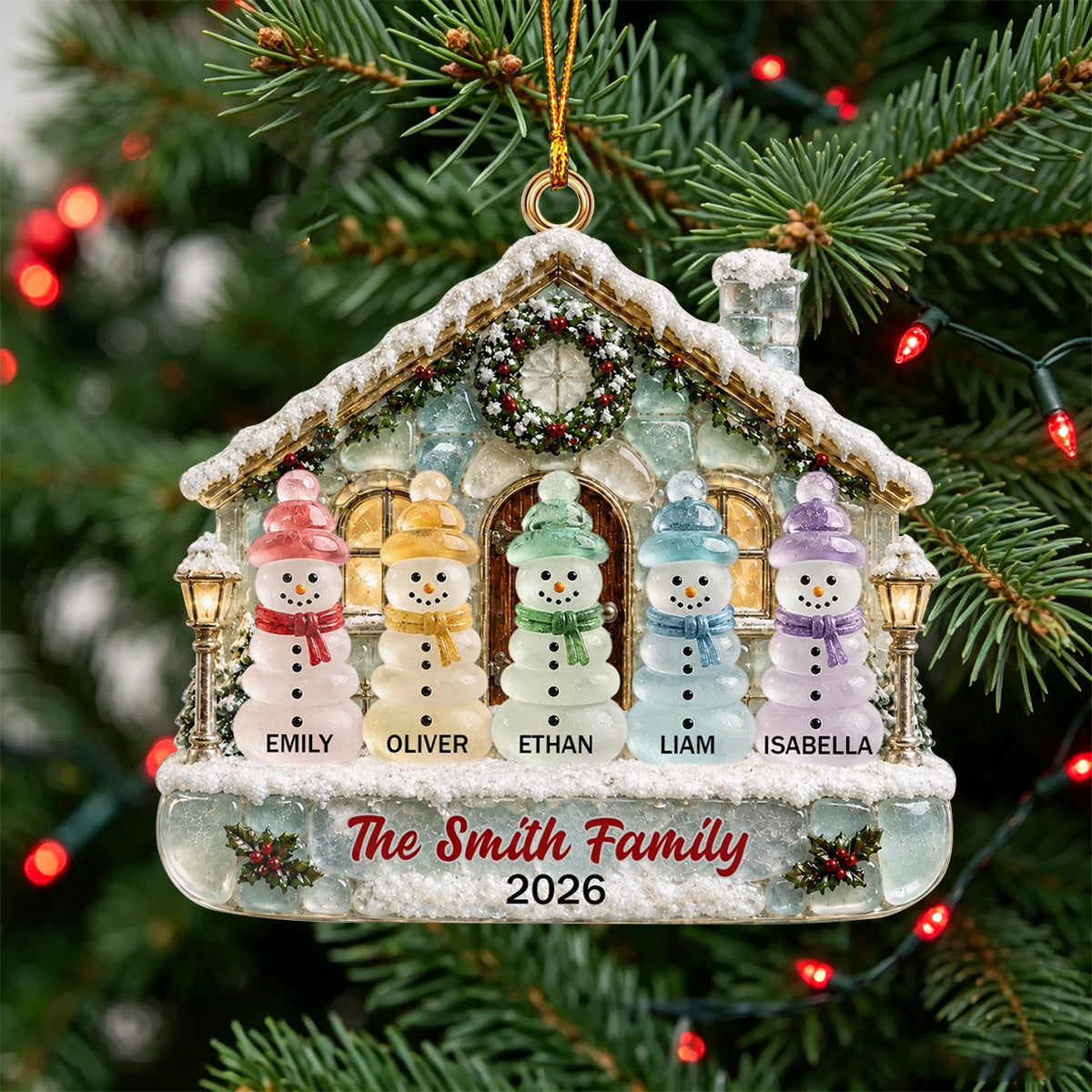 Custom Sea Glass Ornament – Personalized Christmas Gift For Mom, Dad, Brother, Sister | Cozy Christmas Memories