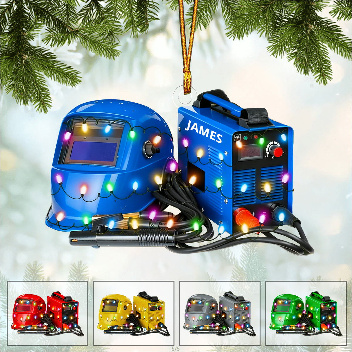 Personalized Welder Ornament Helmet And Gloves Christmas Ornament for Welders