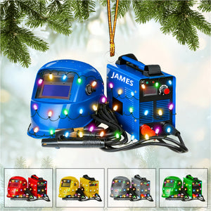 Personalized Welder Ornament Helmet And Gloves Christmas Ornament for Welders