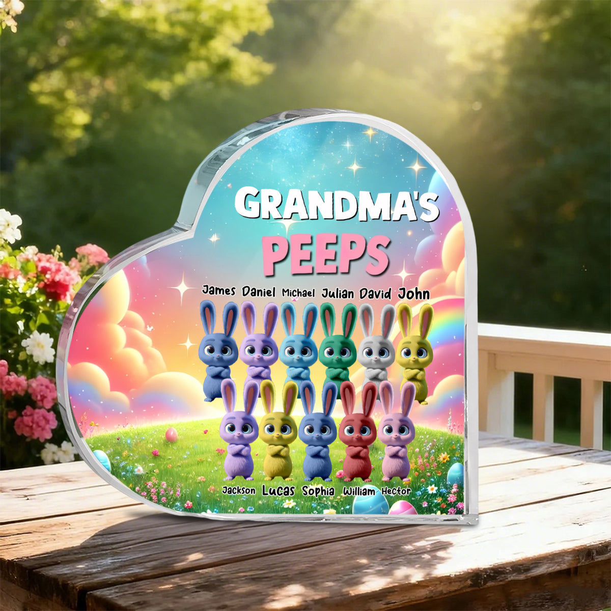 Personalized Gifts For Mom Heart Plaque, Bunny Easter Day