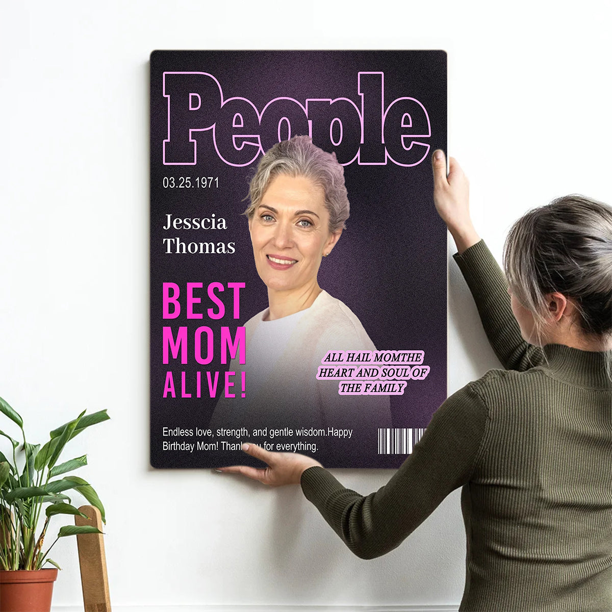 People Magazine Cover Gift For Mom, Custom Mom Photo Canvas, Personalized Mother Gift, Unique Gift for Mom