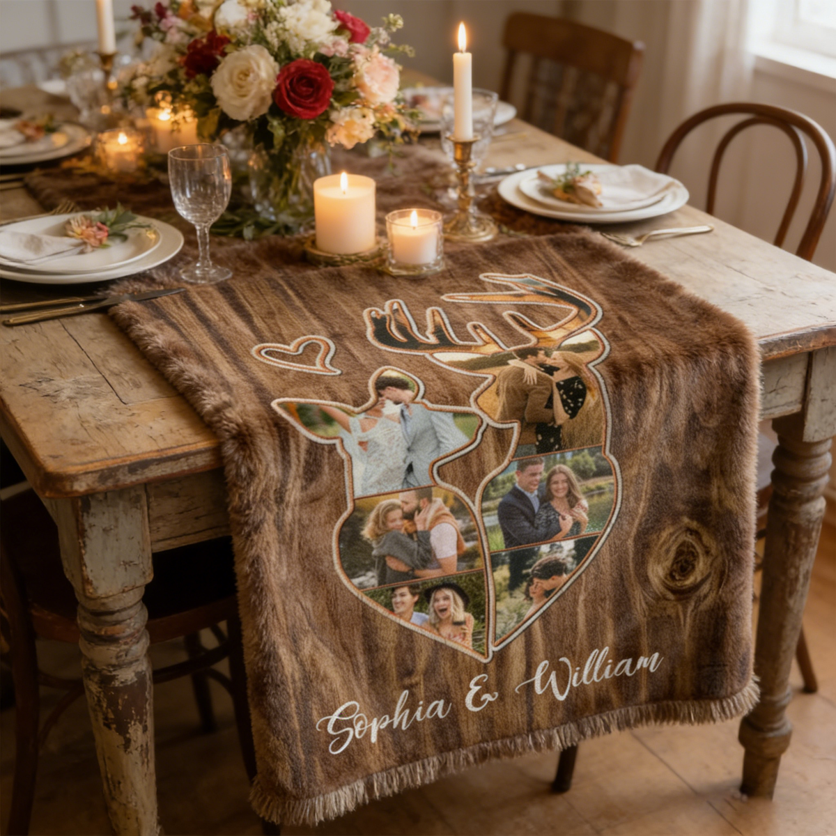 Personalized Couple Deer Hunting Memories Collage Blanket Deer Hunting Gifts For Couple