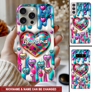 Personalized Coloful Sweet Heart Dripping Background Phone Case
