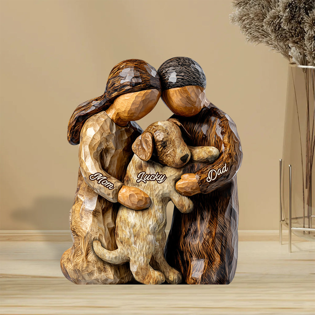 You And Me And The Dog - Personalized Dog Shaped Acrylic Plaque