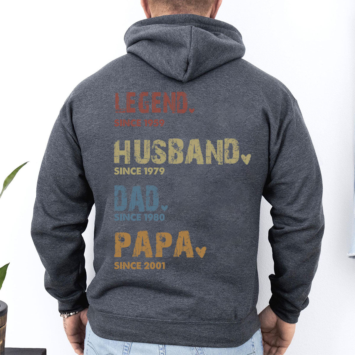 Personalized Birthday Gifts For Dad, Grandpa - Generations Of Love In One Heart Pure cotton hoodie