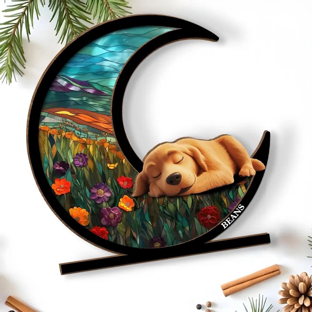 Sleeping Cute Dog - Personalized Custom 2-Layer Wood Plaque Gift For Pet Lovers