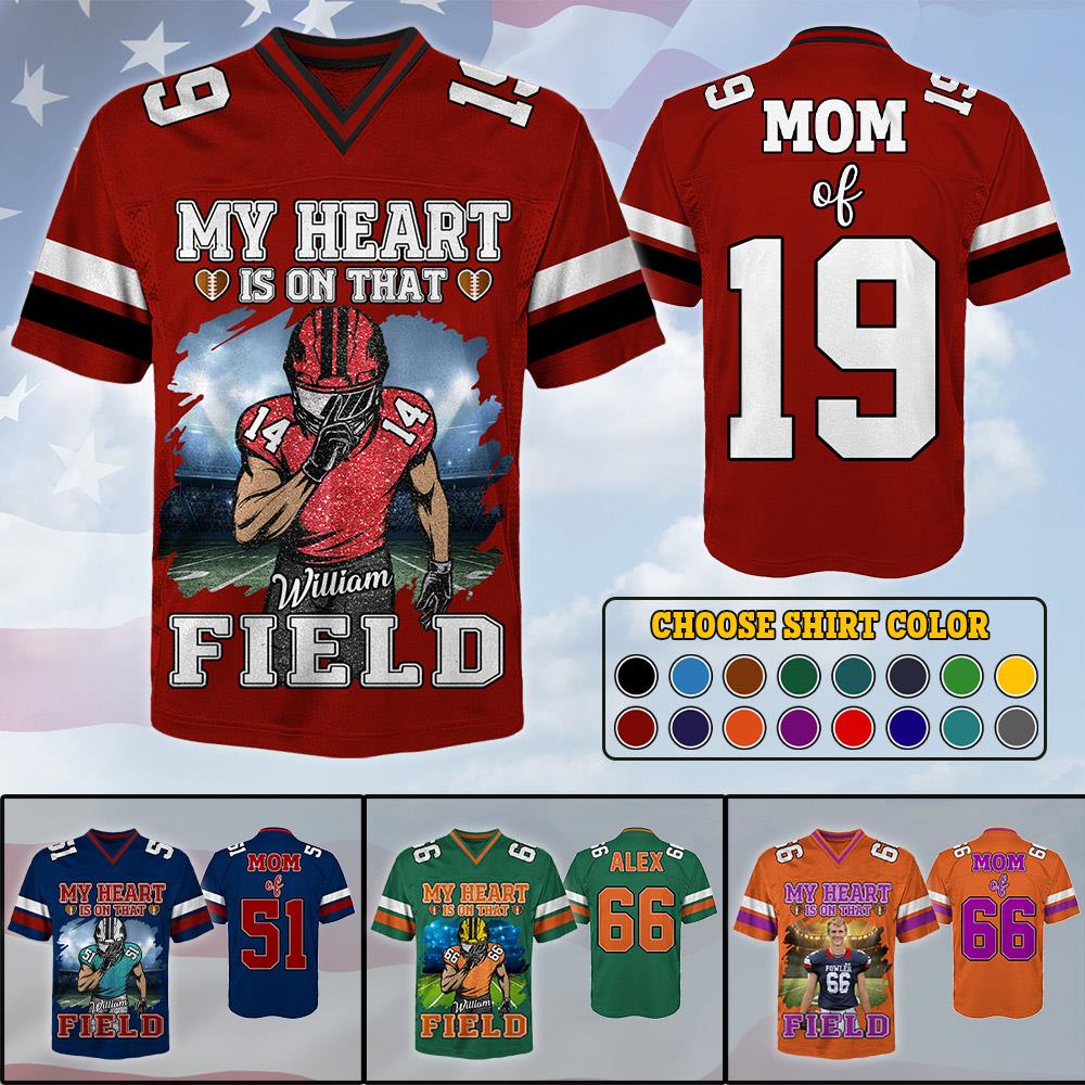 My Heart Is On That Field - Personalized Jersey Gift For Football Player