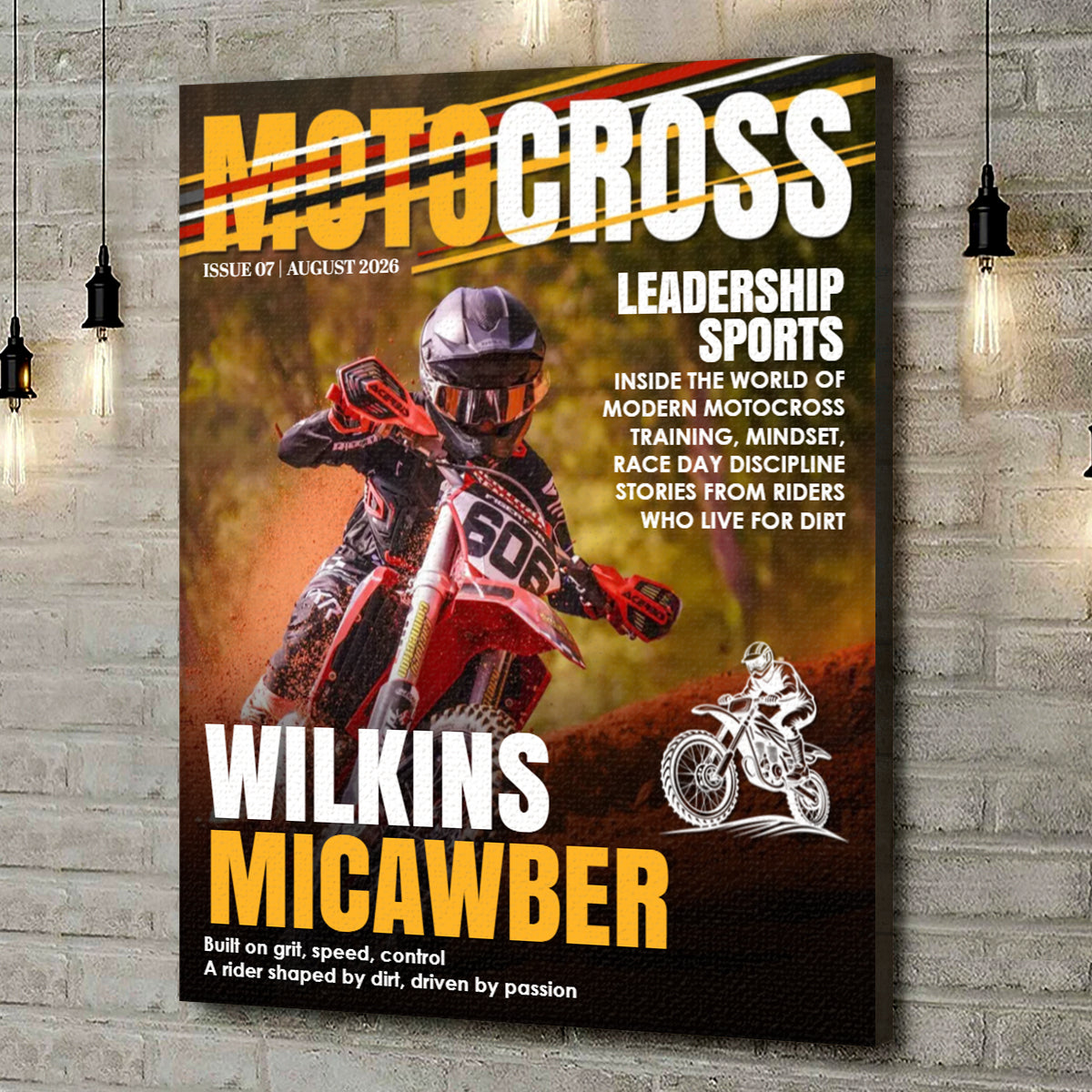 Custom Motocross Magazine Cover – Personalized Gift For Motocross Lovers & Dirt Bike Riders | Birthday Present For Son