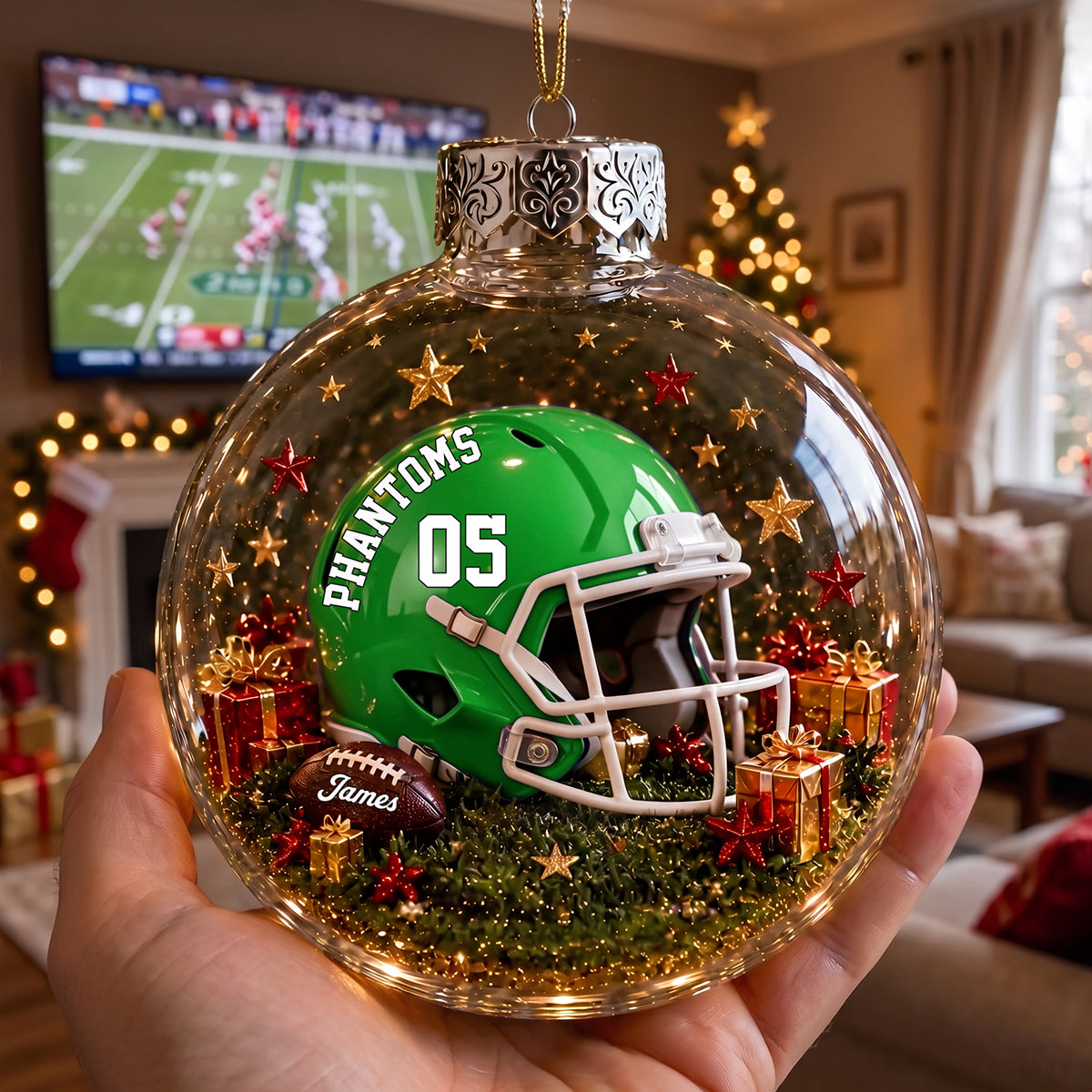 Play Like a Champion Today-Personalized Football Christmas Ornament
