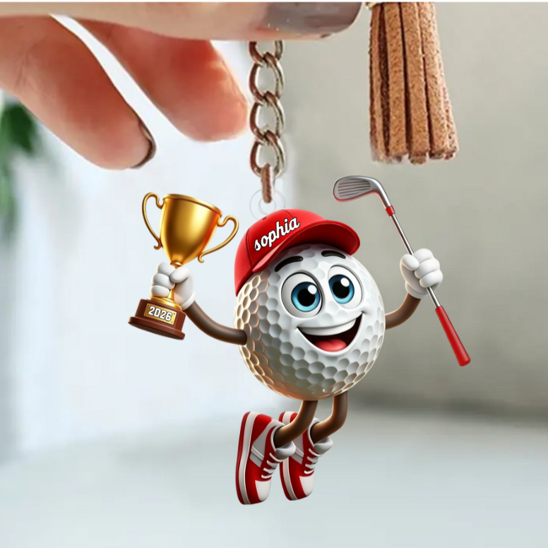 Personalized Keychain – Golf & Trophy Design | A Unique Gift For Golf Lovers And Winners