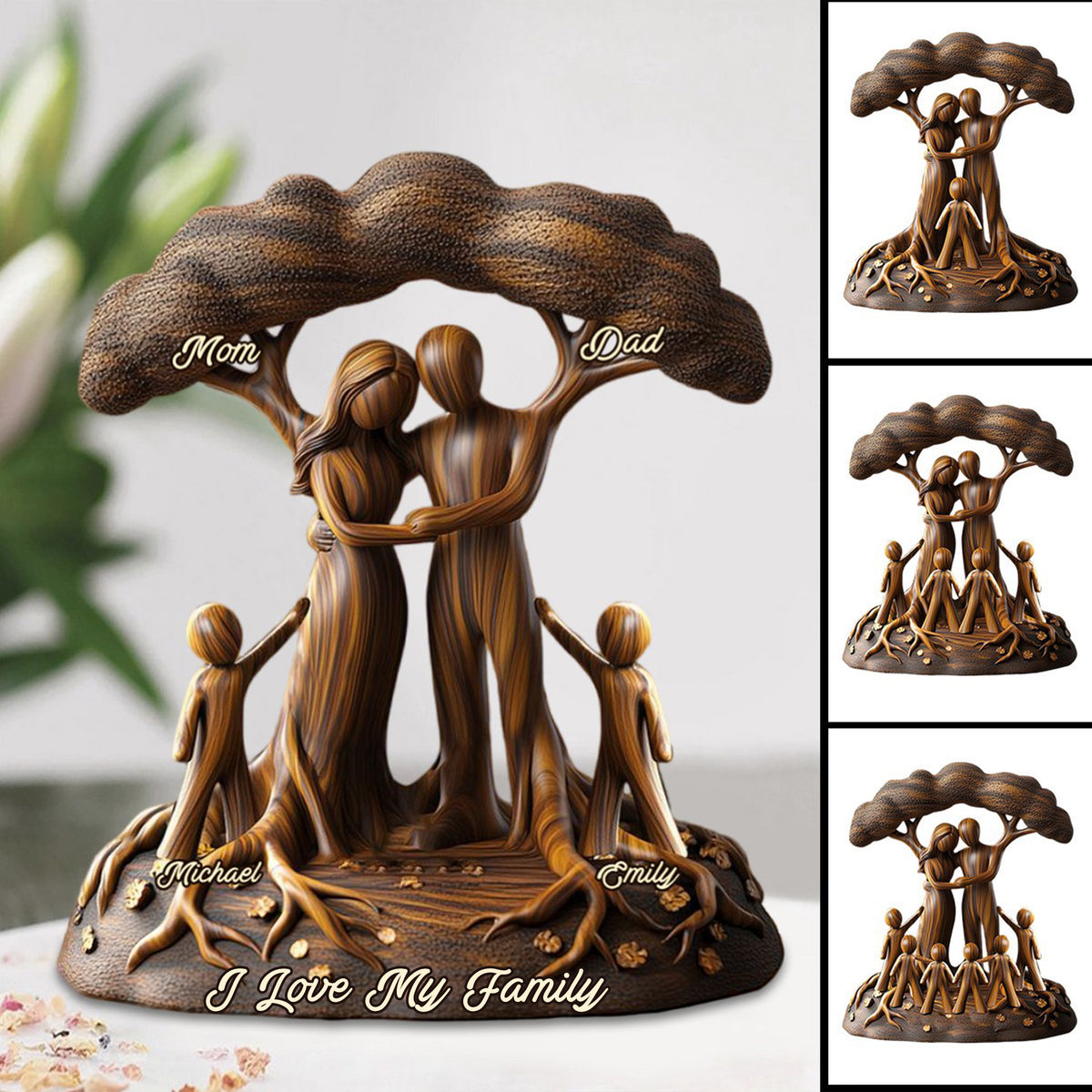 I Love My Family - Personalized Family Custom Shaped Acrylic Plaque