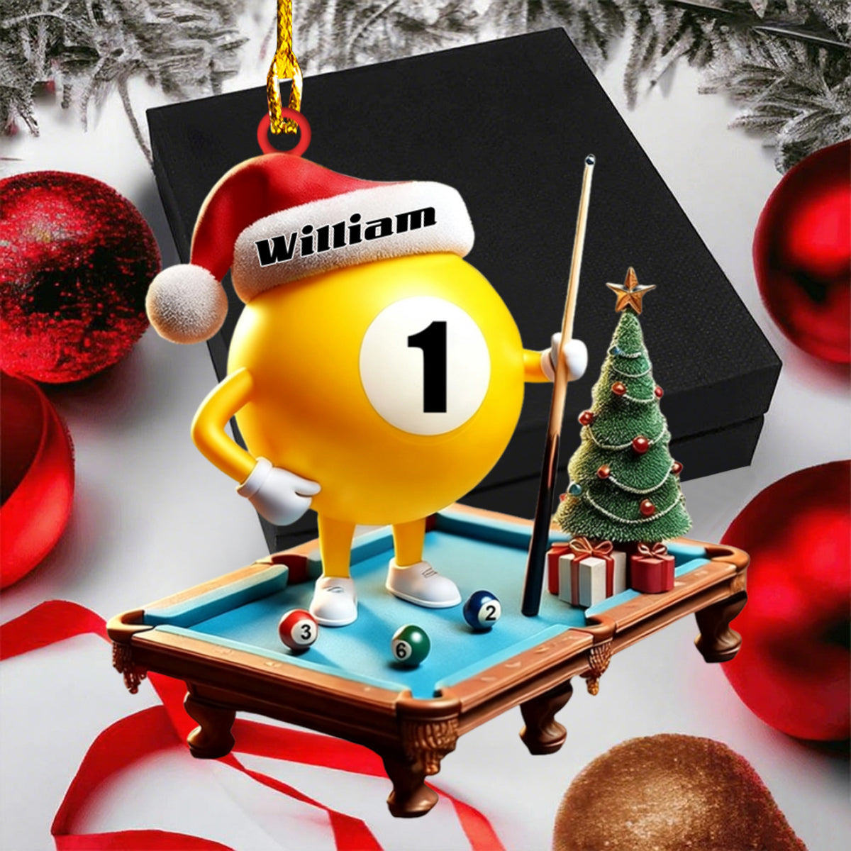 Personalized Name Billiard Ornament, Billiard Lover,Christmas Gift