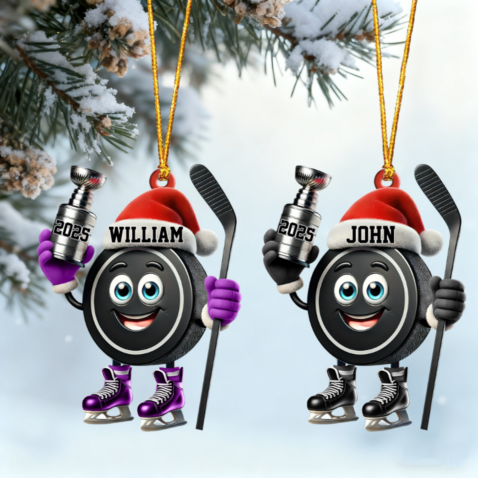 Personalized Trophy Hockey Ornament Hockey Lover Christmas Gift