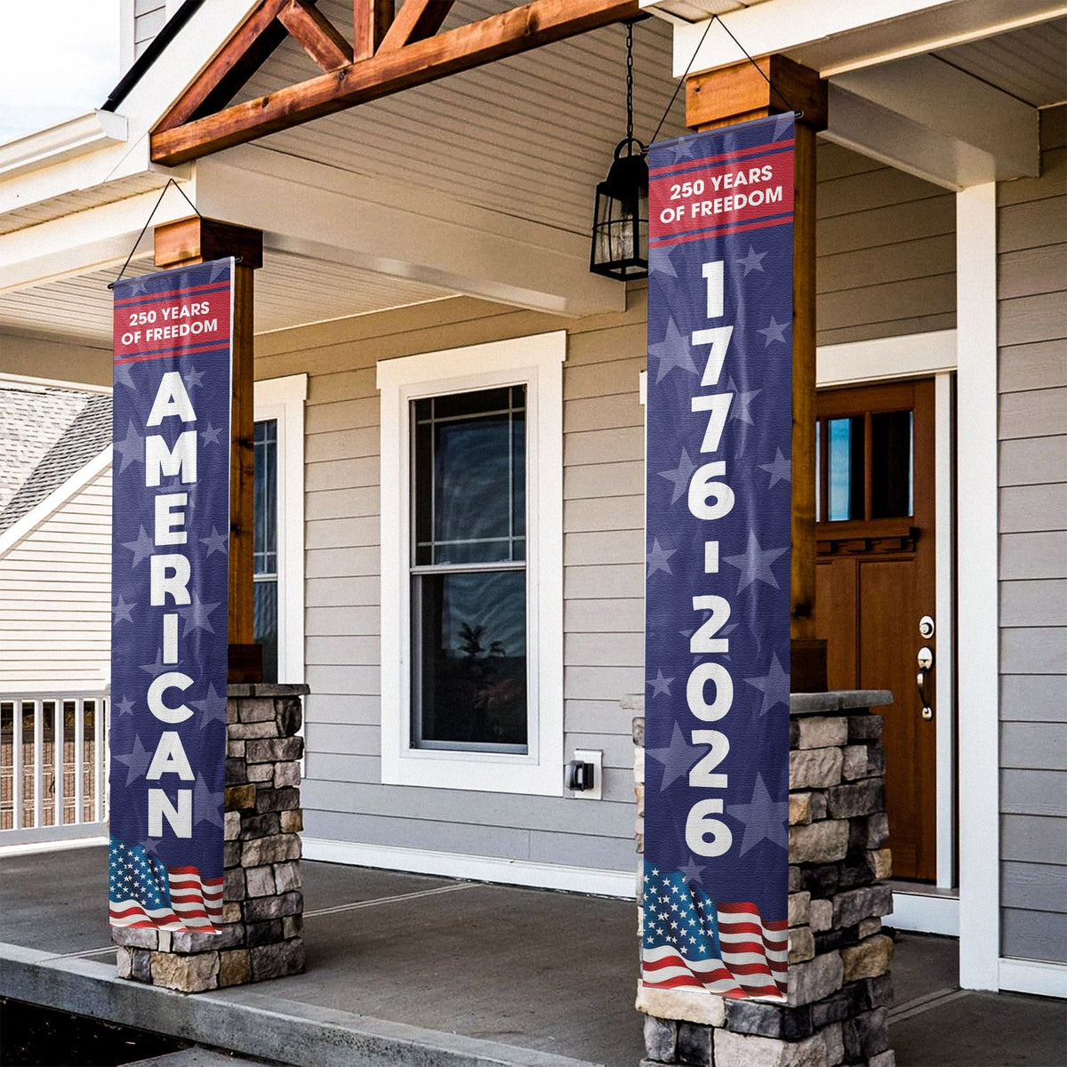 250 Years Of Freedom USA 250Th Birthday - Personalized Porch Banners