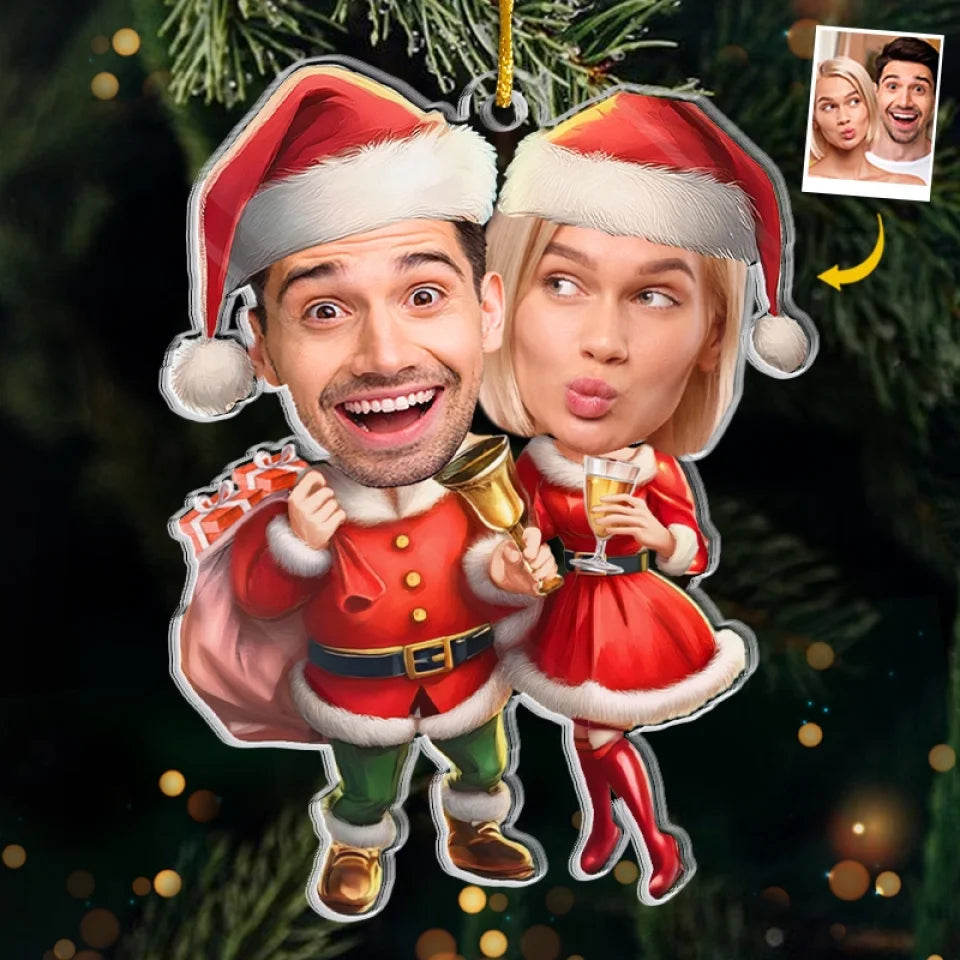 Custom Photo 'Tis The Season For Loving You - Couple Personalized Custom Ornament