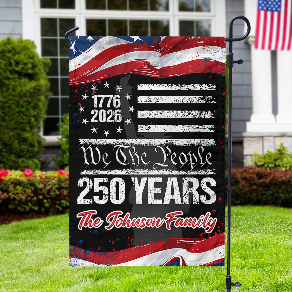 250 Years USA 250th Birthday 1776-2026 Eagle Personalized Garden Flag Gift for Family