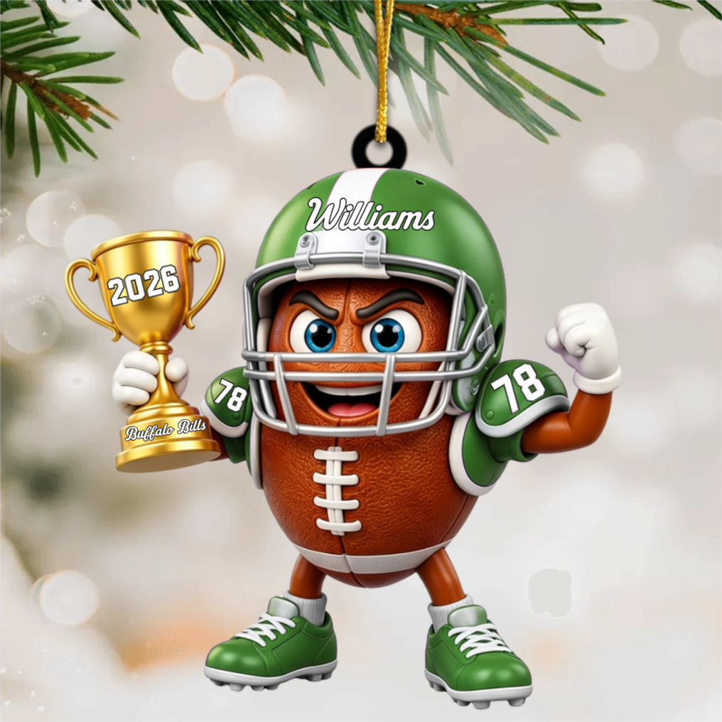 Personalized Cute American Football Mascot Acrylic Hanging Ornament | Unique Gift For Football Fans