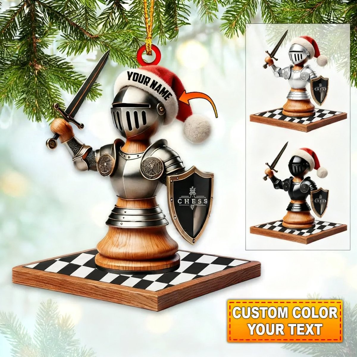 Personalized Chess Ornament Chess Lover Christmas Gift