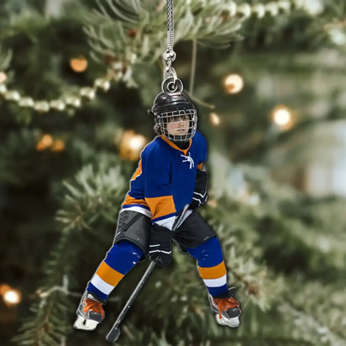 Ice Hockey player Ornaments Custom Photo Personalized Acrylic Ornament For Ice Hockey Lovers
