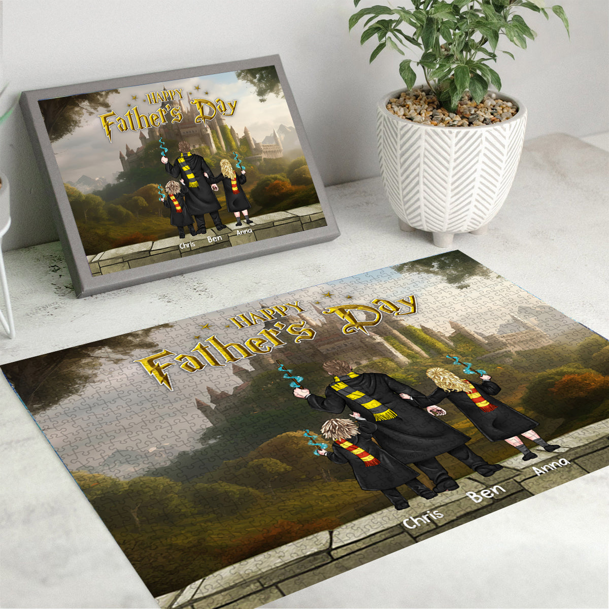 Personalized Jigsaw Puzzles Of Magic castle For Father's Day