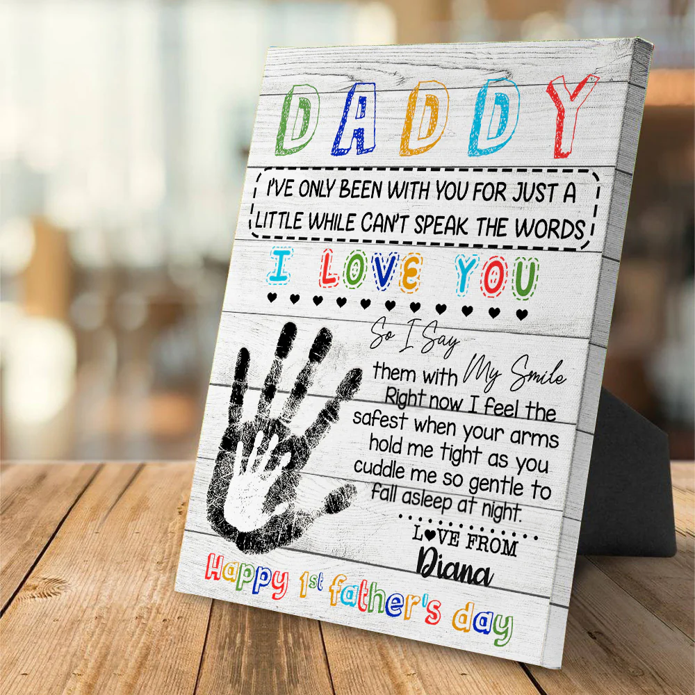 Daddy I Love You Happy 1st Father's Day - Gift for Dad Personalized Canvas
