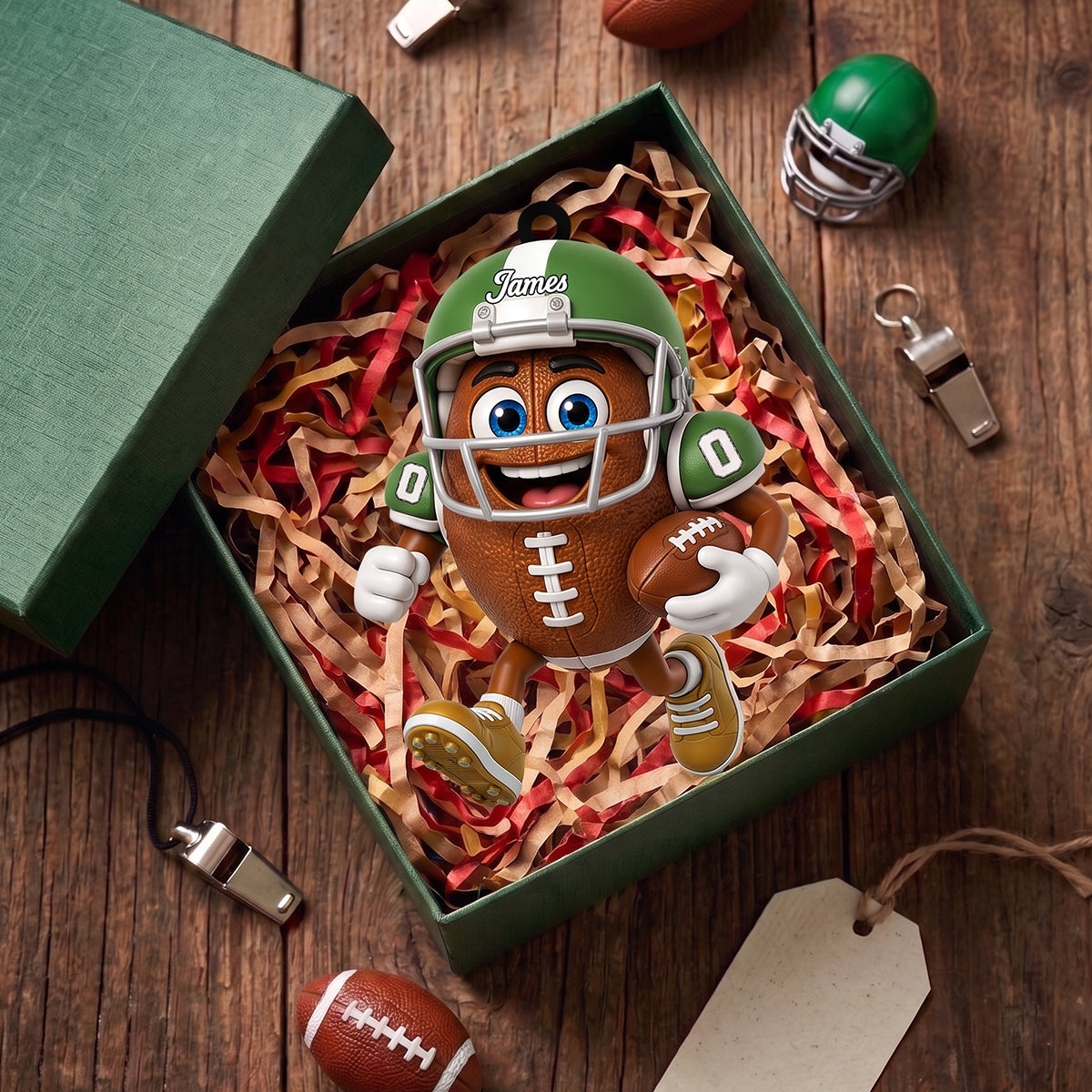 Personalized Cute American Football Mascot Acrylic Hanging Ornament – Gift For American Football Fans
