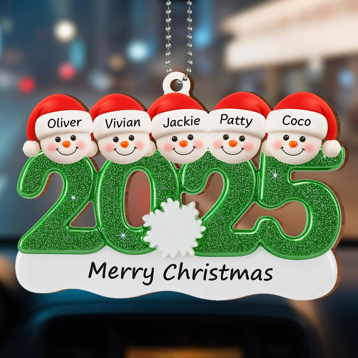 Snowman Family - Custom Wood Ornament, Gift For Family and Friends