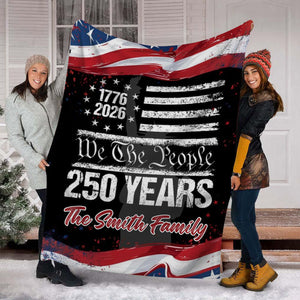 250 Years USA 250th Birthday 1776-2026 Eagle Personalized Blanket Gift for Family