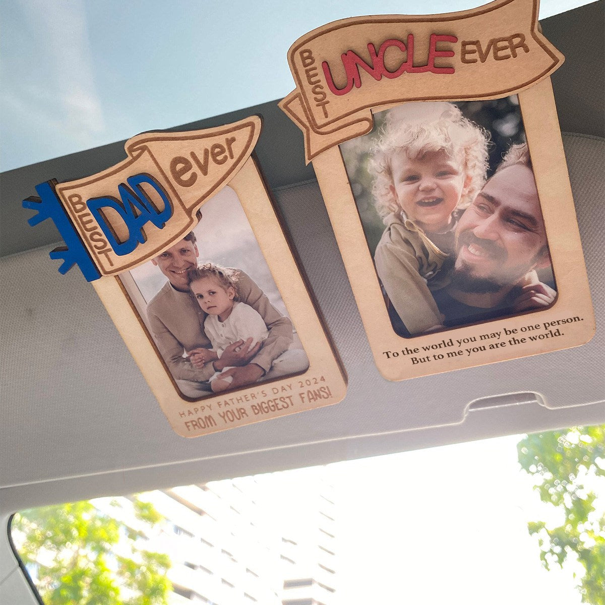 Personalized Photo Dad Car Visor Clip Father's Day Gift ,Dad Photo Frame