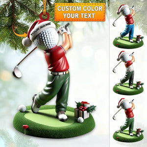 Custom Name Golf Ornament, Golf Lover Christmas Gift