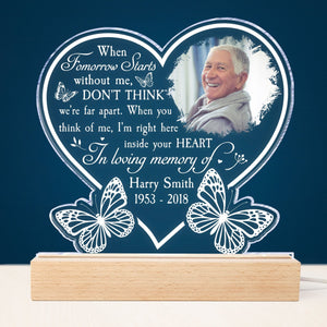 I'm Right Here Inside Your Heart - Personalized Photo Acrylic Block LED Night Light
