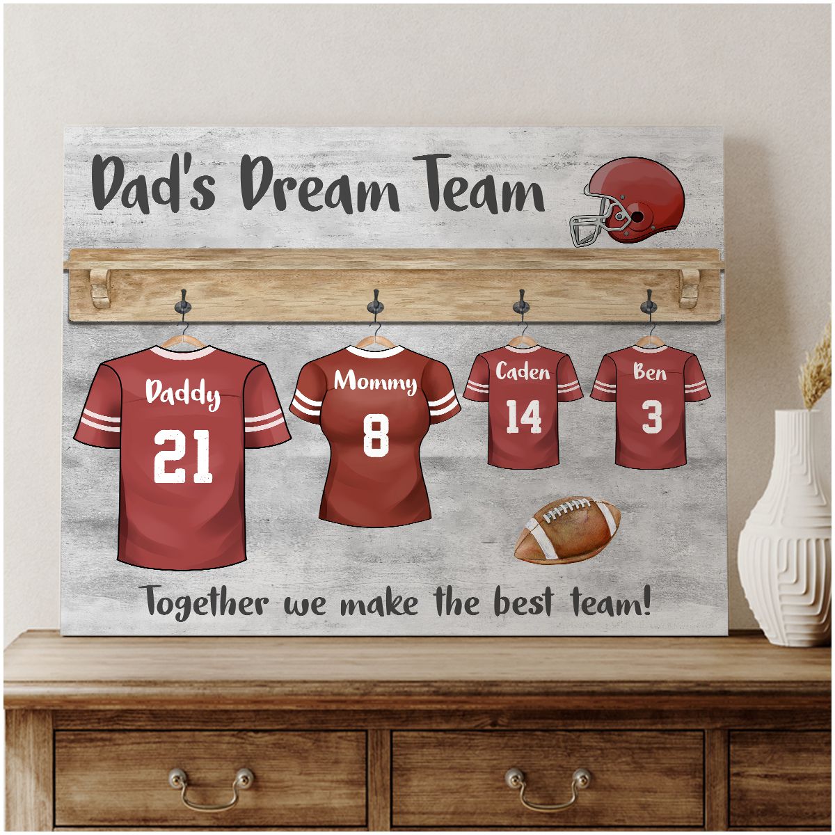 Personalized Father's Canvas Print - Father’s Dream Football Gifts Team