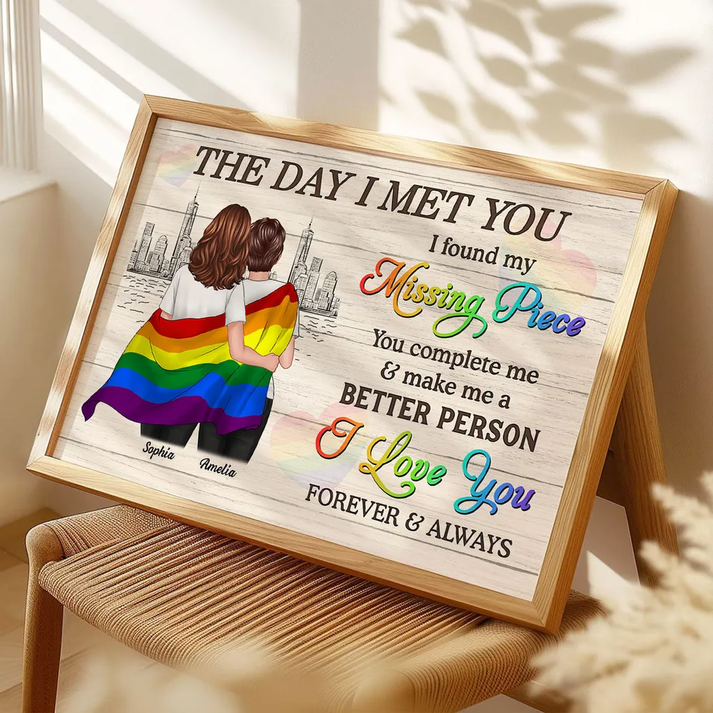 Pride Month LGBT Couple The Day I Met You Personalized Poster/Canvas