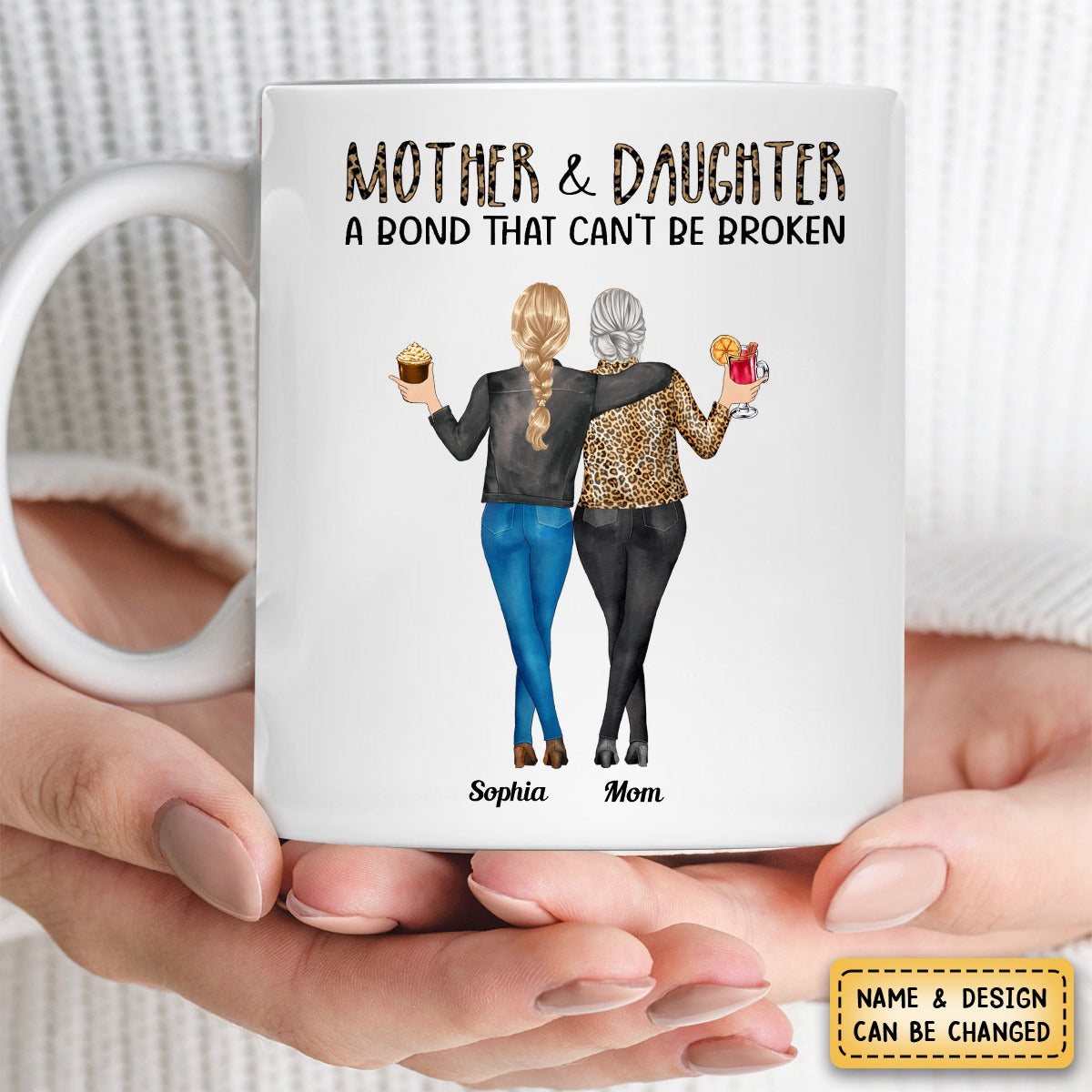 Mother & Daughters A Bond That Can't Be Broken - Gift For Mom, Mother, Grandma - Personalized Mug