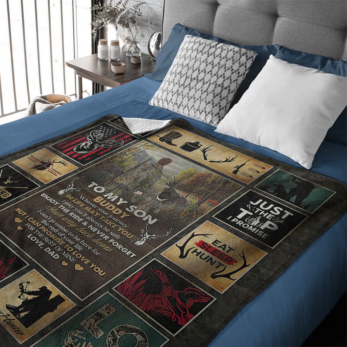 To My Son Hunting Blanket - Personalized Hunting Gifts for Son, Hunting Gift