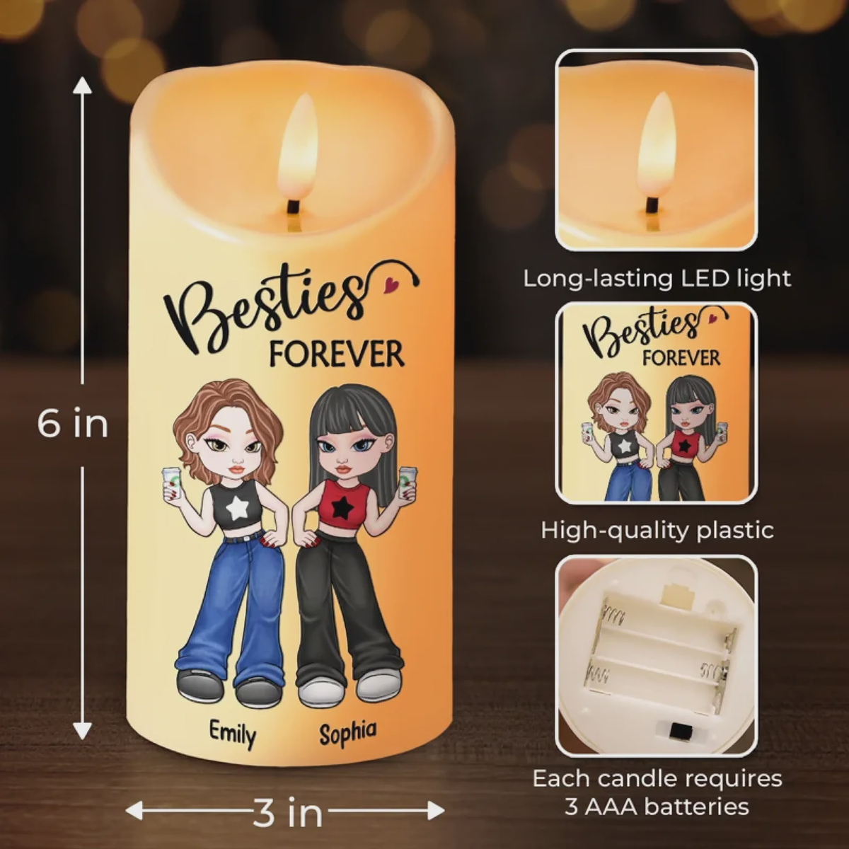 Life Is A Party, And You’re My Favorite Guest - Bestie Personalized Custom LED Candle - Gift For Best Friends, BFF, Sisters