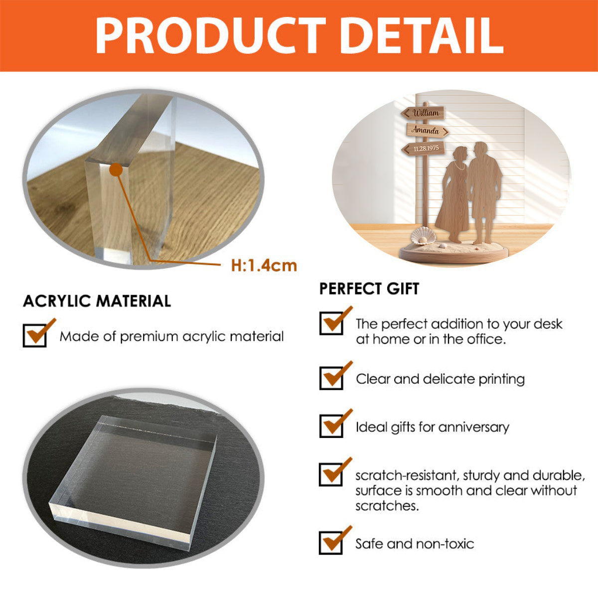 Personalized Couple Beach Sign Summer Vacation Custom Shaped Acrylic Plaque