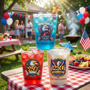 Custom Party Cups - Personalized America 250th Anniversary Gifts For Family