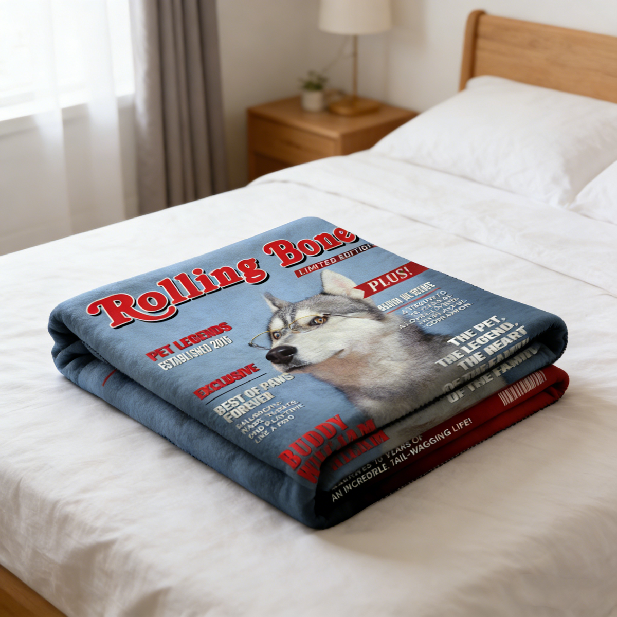Pet Magazine Cover Blanket, Personalized Dog Lover Gift
