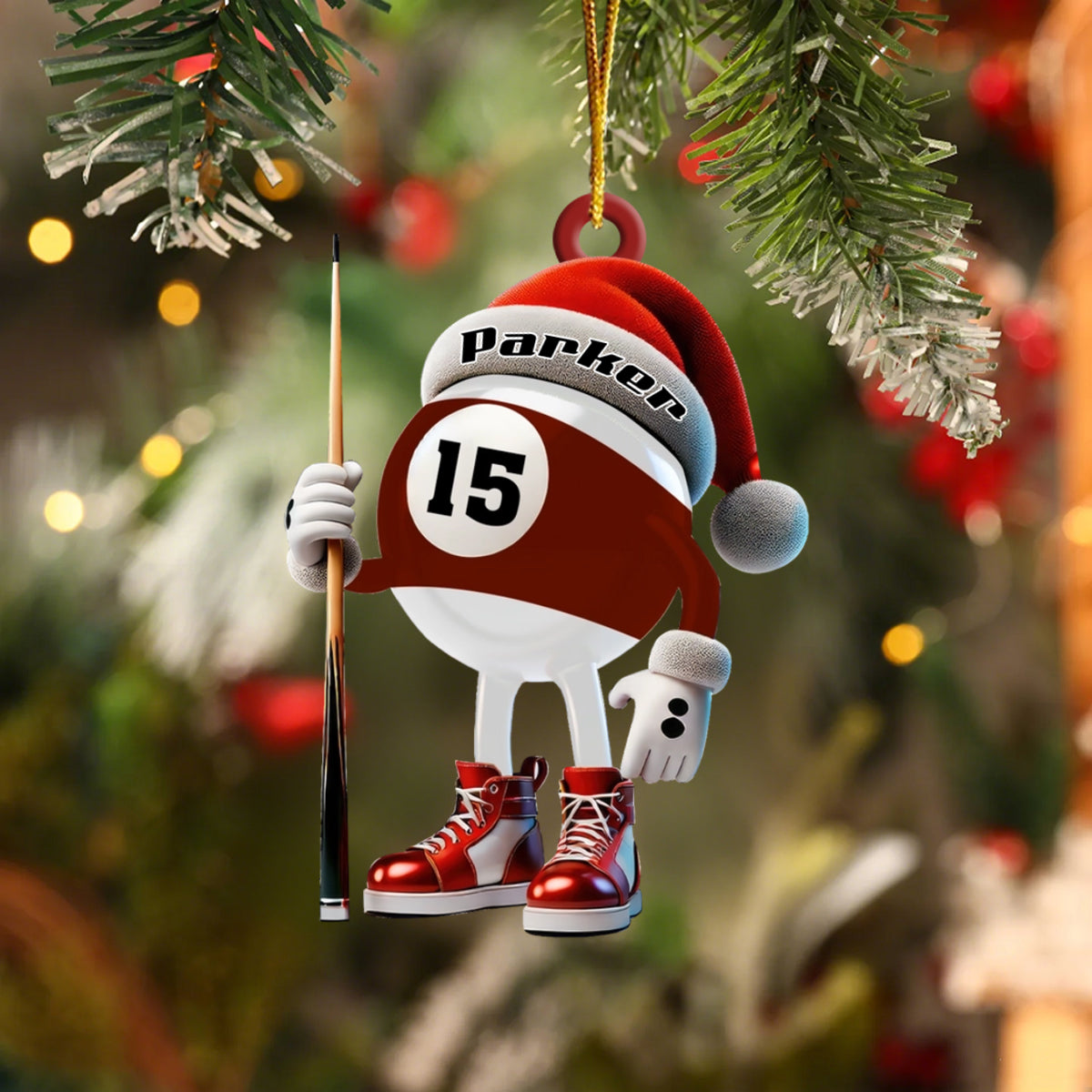 Personalized Name Billiard Ornament, Billiard Lover Christmas Gift