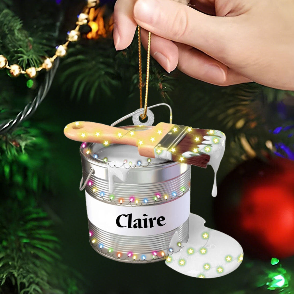 Personalized Painter Christmas Ornament, Gift for Artists