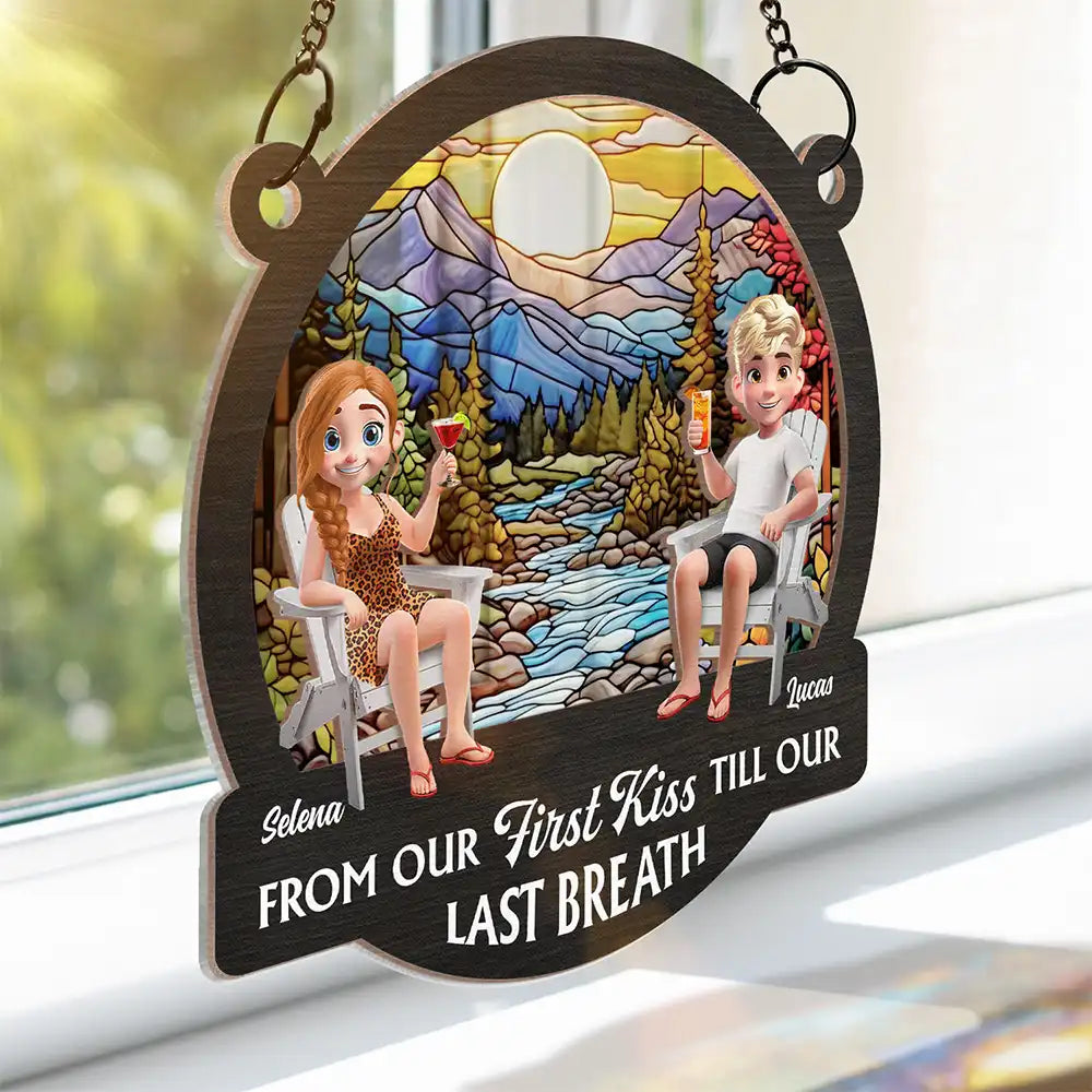 You And Me We Got This Beach Lake Campsite View - Personalized Couple Window Suncatcher Ornament