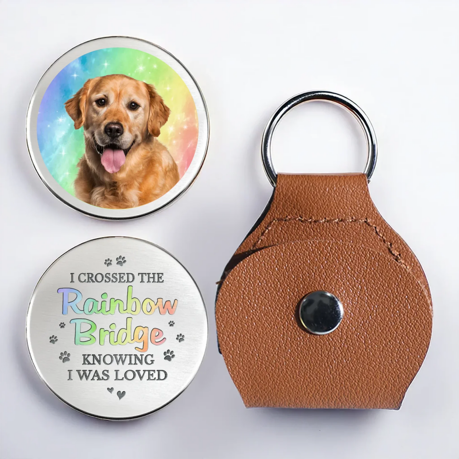 I Will Carry You - Memorial Personalized Photo Keychain Pocket Hug Gift For Pet Lovers