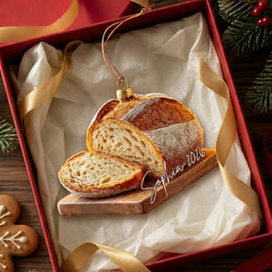 Personalized Sourdough Bread Christmas Ornament, Custom Name Acrylic Decoration, Bread Lover Decor