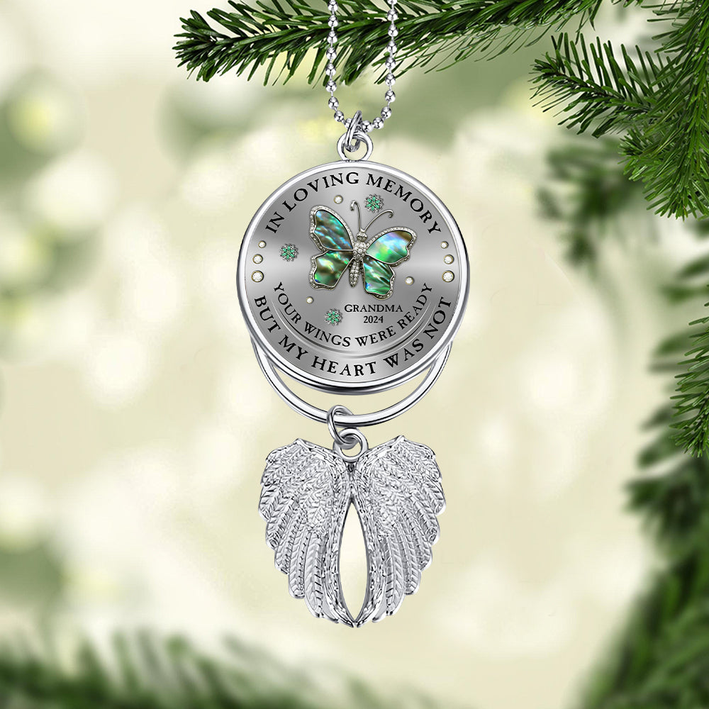 Your Wings And My Heart - Personalized Memorial Wings Ornament