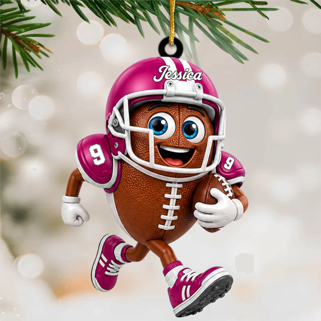 American Football Fan Gift – Personalized Cute Mascot Acrylic Hanging Ornament