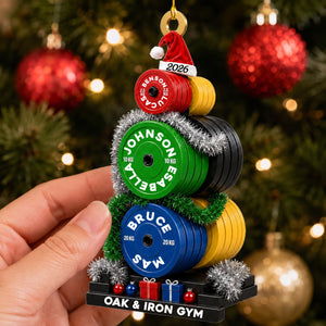 Personalized Weight Plate Christmas Tree Acrylic Ornament