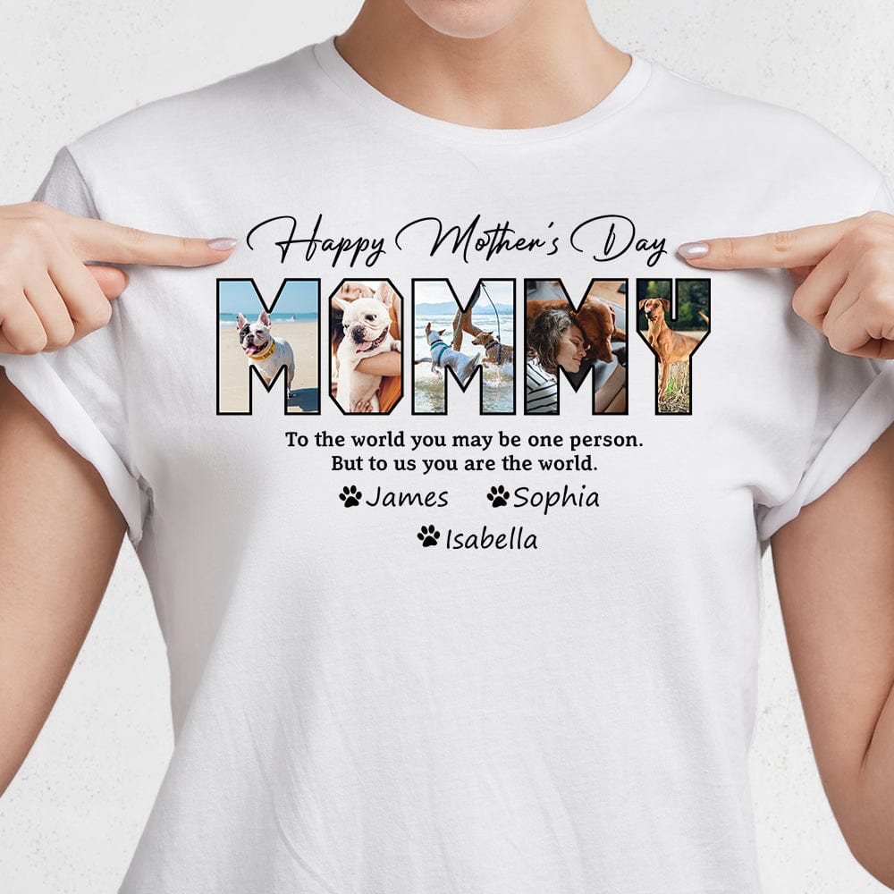 Custom Photo Happy Mother's Day To Dog Mom - Personalized T shirt