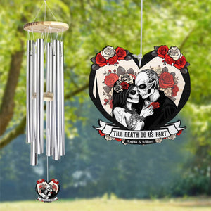 Til Death Do Us Part Couple Skull - Personalized Couples Wind Chimes