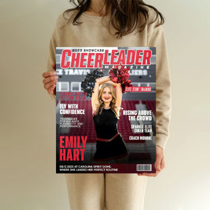 Personalized Cheerleader Magazine Cover Canvas, Custom Cheer Magazine Cover, Cheerleader Gift